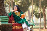 Maroon stole with Kashmiri embroidery