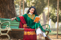 Embroided Dark-green Kashmiri Pheran