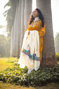 Embroided Mustard Kashmiri Pheran