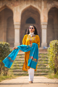 Embroided Mustard Kashmiri Pheran