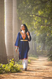 Embroided Navy blue Kashmiri Pheran